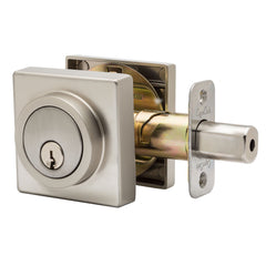 Square Single Cylinder Deadbolt in Satin Stainless DBS2410SS